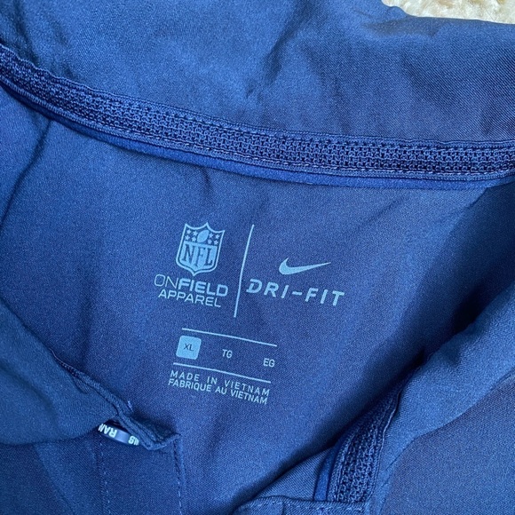 Nike Men’s Dri-Fit Polo Navy Shirt Size XL LA Rams NFL Onfield Apparel Top - Picture 6 of 10